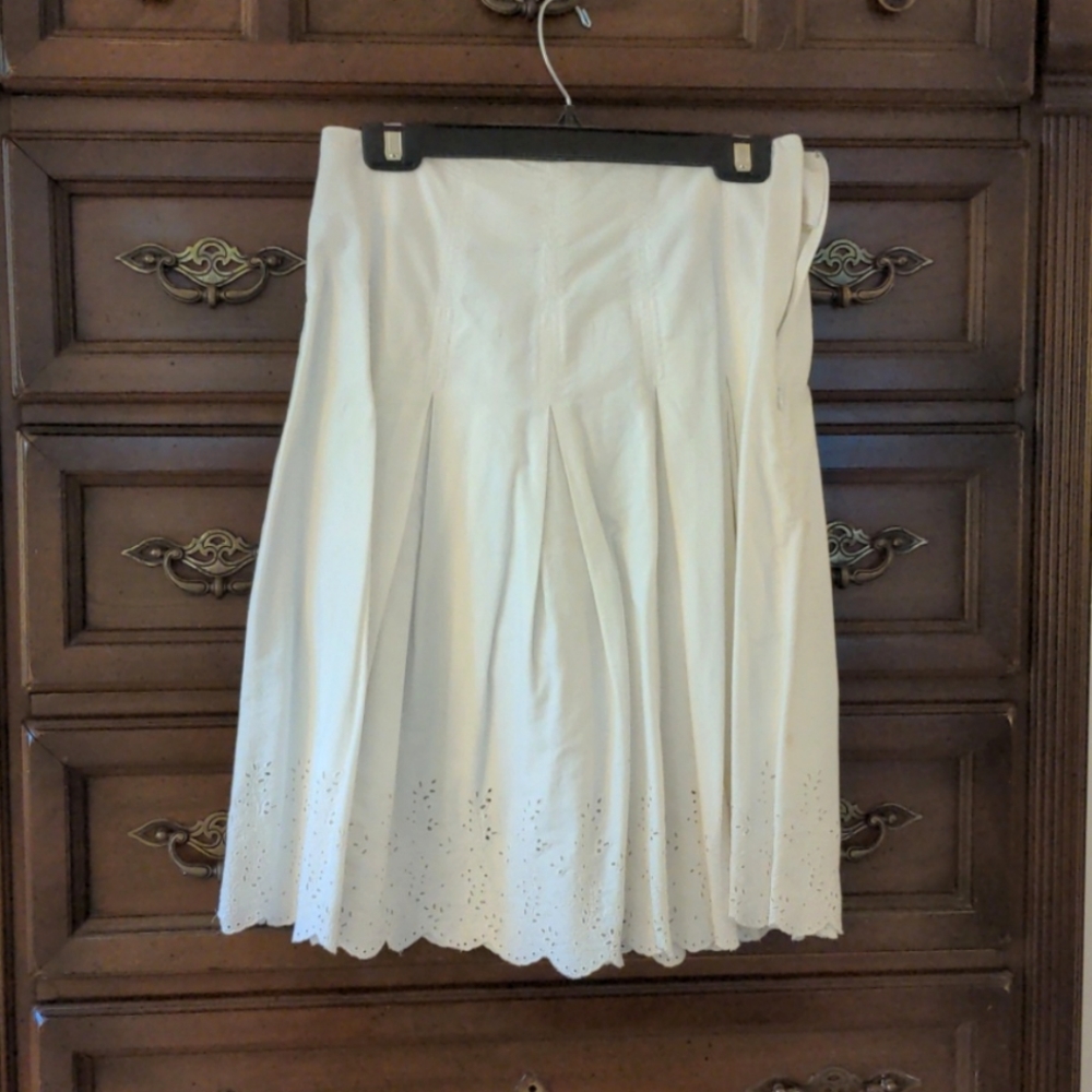 Cotton eyelet skirt